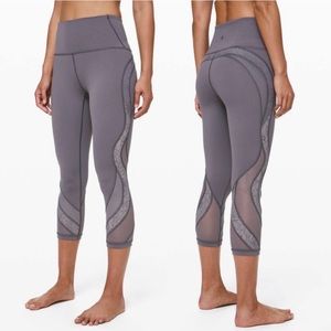 Lululemon Wunder Under Crop 21” Leggings *Lace in Moonwalk Size 4 High Rise